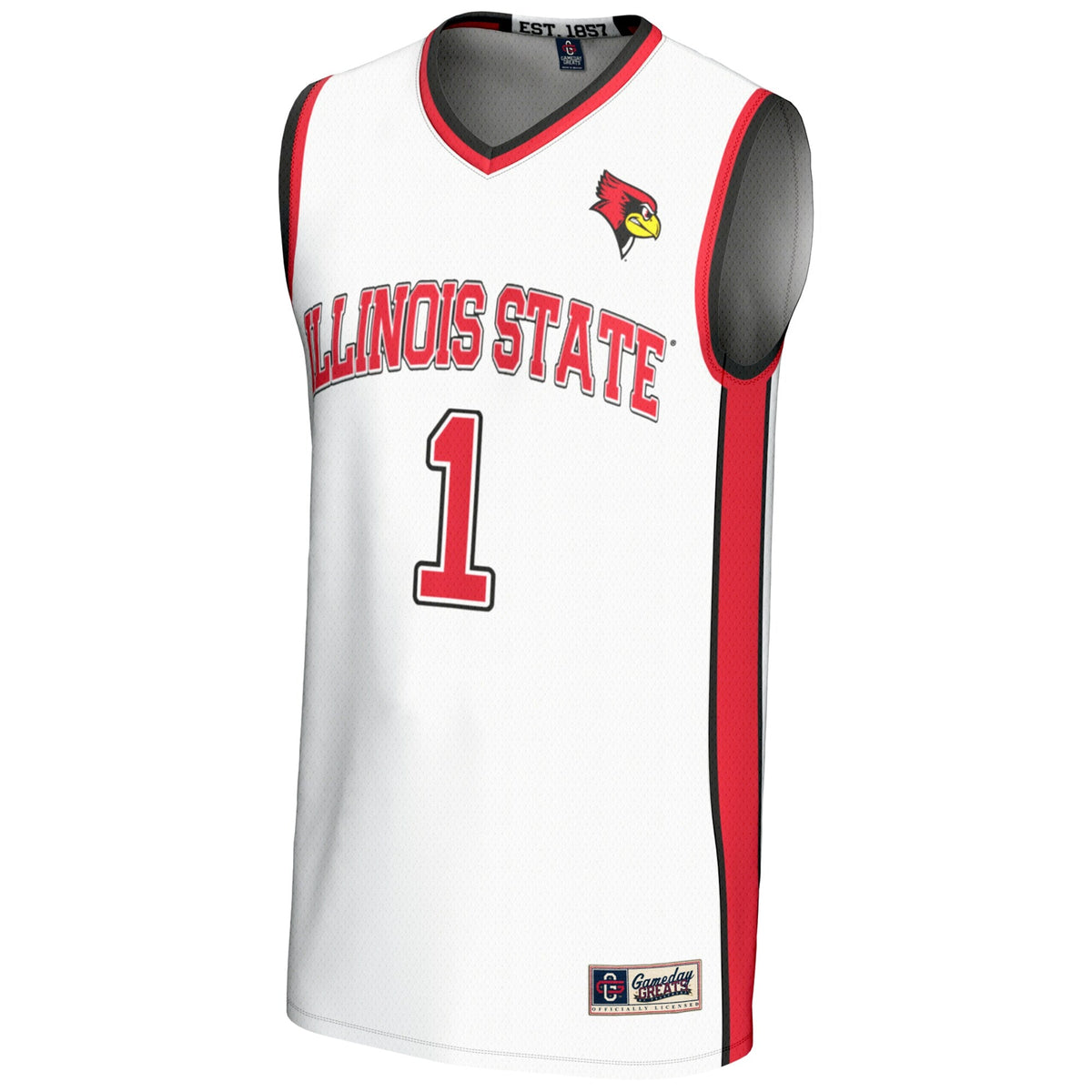 #1 Illinois State Redbirds Lightweight Basketball Jersey - White