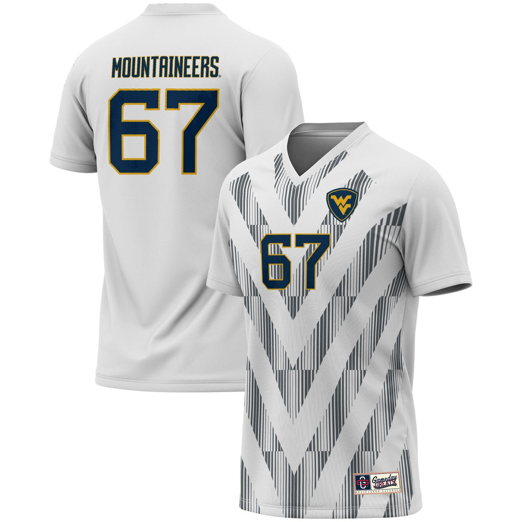 #1 White West Virginia Mountaineers Lightweight Soccer Fashion Jersey
