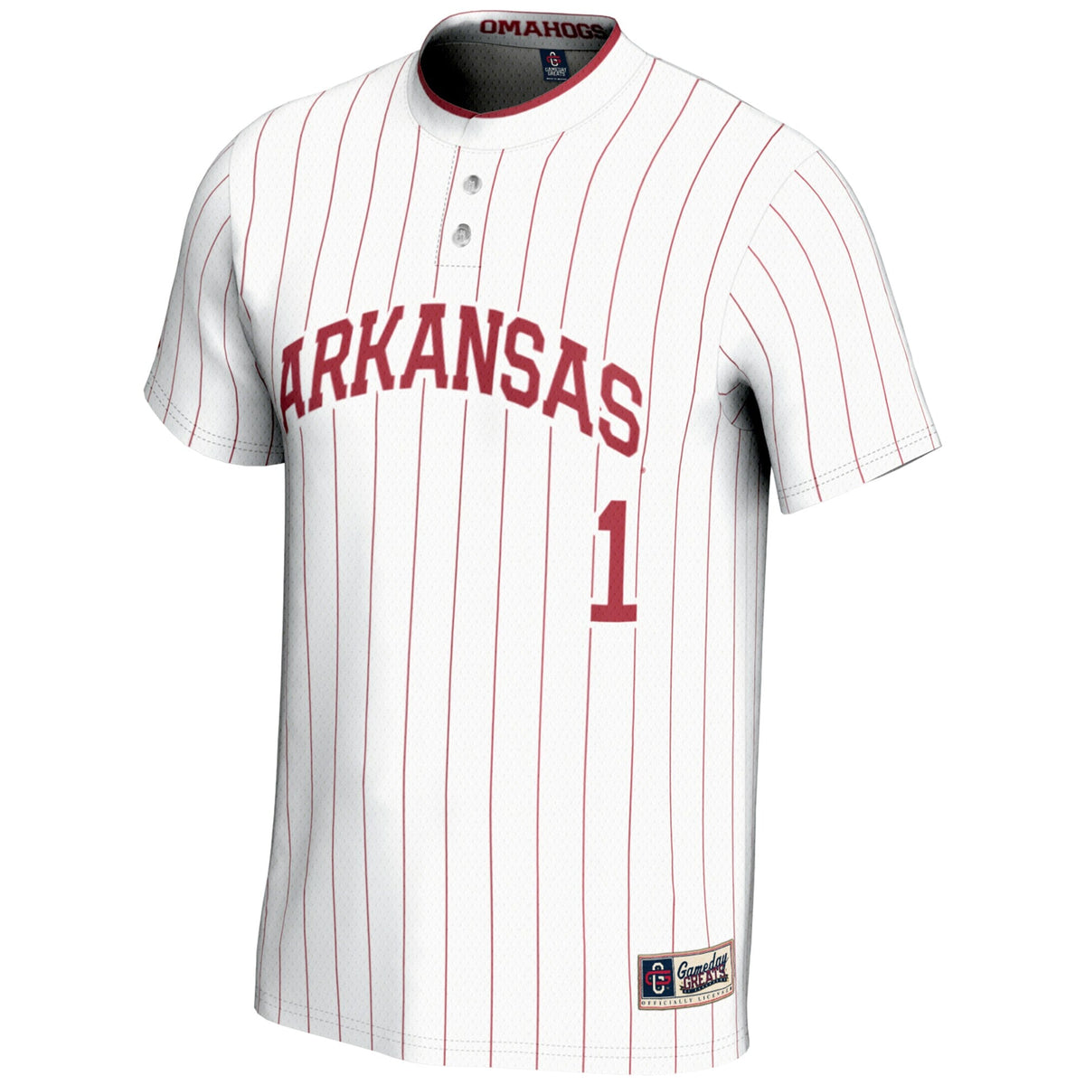 #1 Arkansas Razorbacks Lightweight Softball Jersey - White