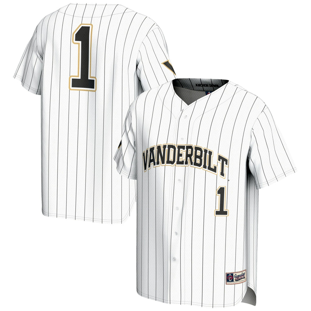 #1 Vanderbilt Commodores Lightweight Baseball Jersey - White