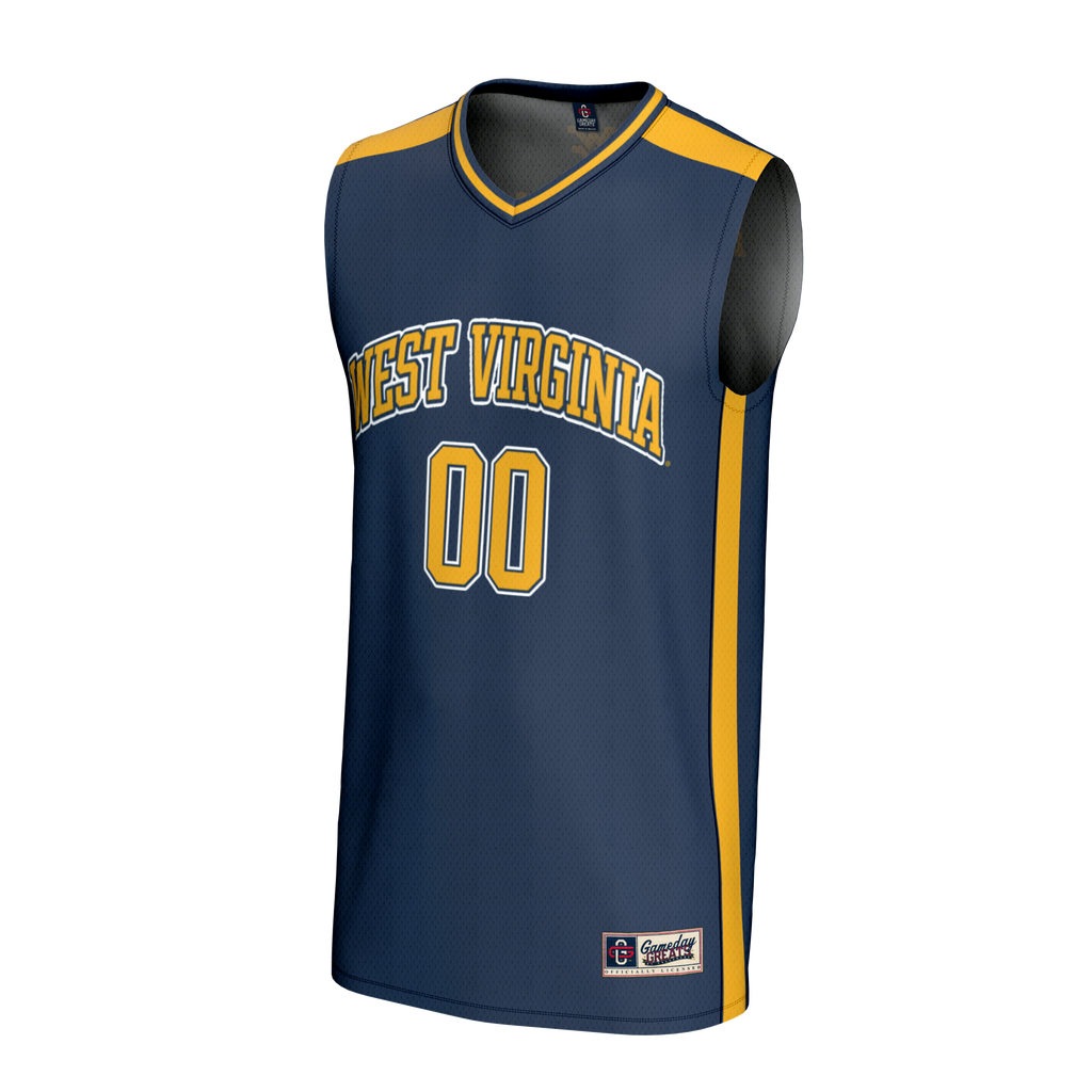 West Virginia Mountaineers NIL Pick-A-Player Lightweight Basketball Fashion Jersey - Navy