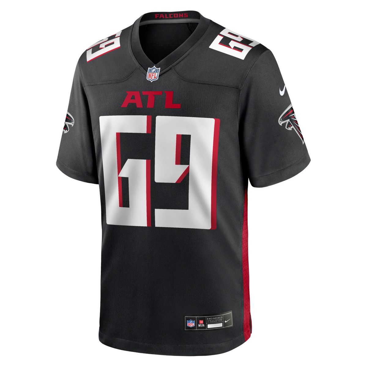 Atlanta Falcons Jack Nelson Black Team Game Football Jersey