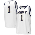 White Navy Midshipmen #1 Replica Basketball Jersey