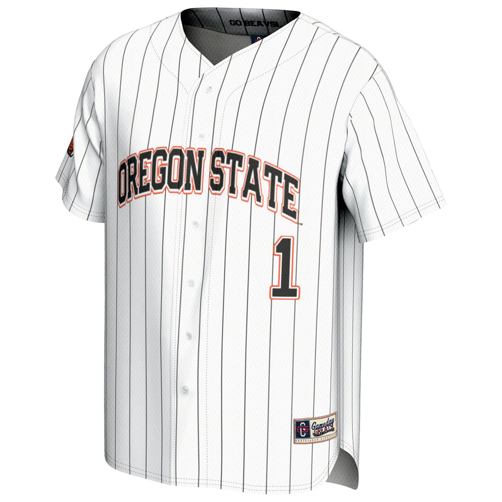 #1 White Oregon State Beavers Lightweight Baseball Fashion Jersey