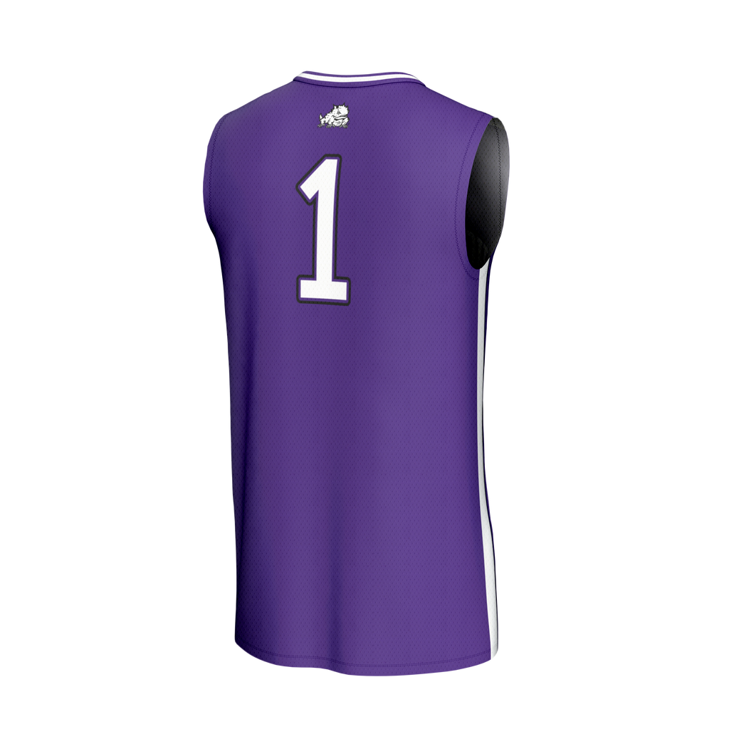 #1 TCU Horned Frogs Lightweight Collegiate Basketball Fashion Jersey - Purple