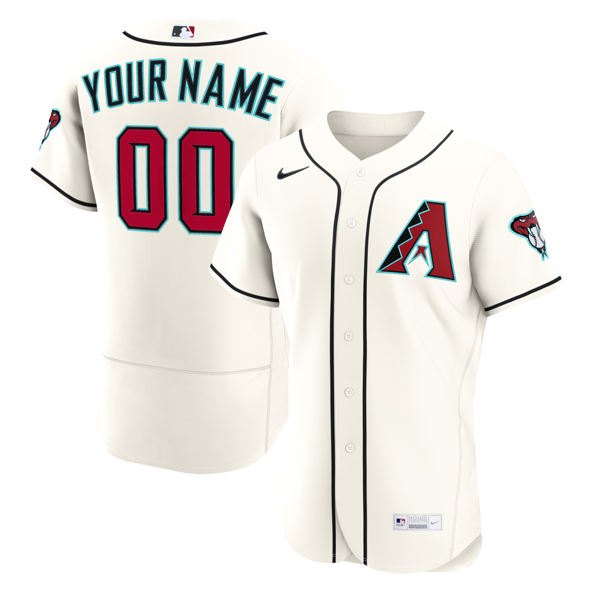 Arizona Diamondbacks Cream Home Custom Baseball Jersey