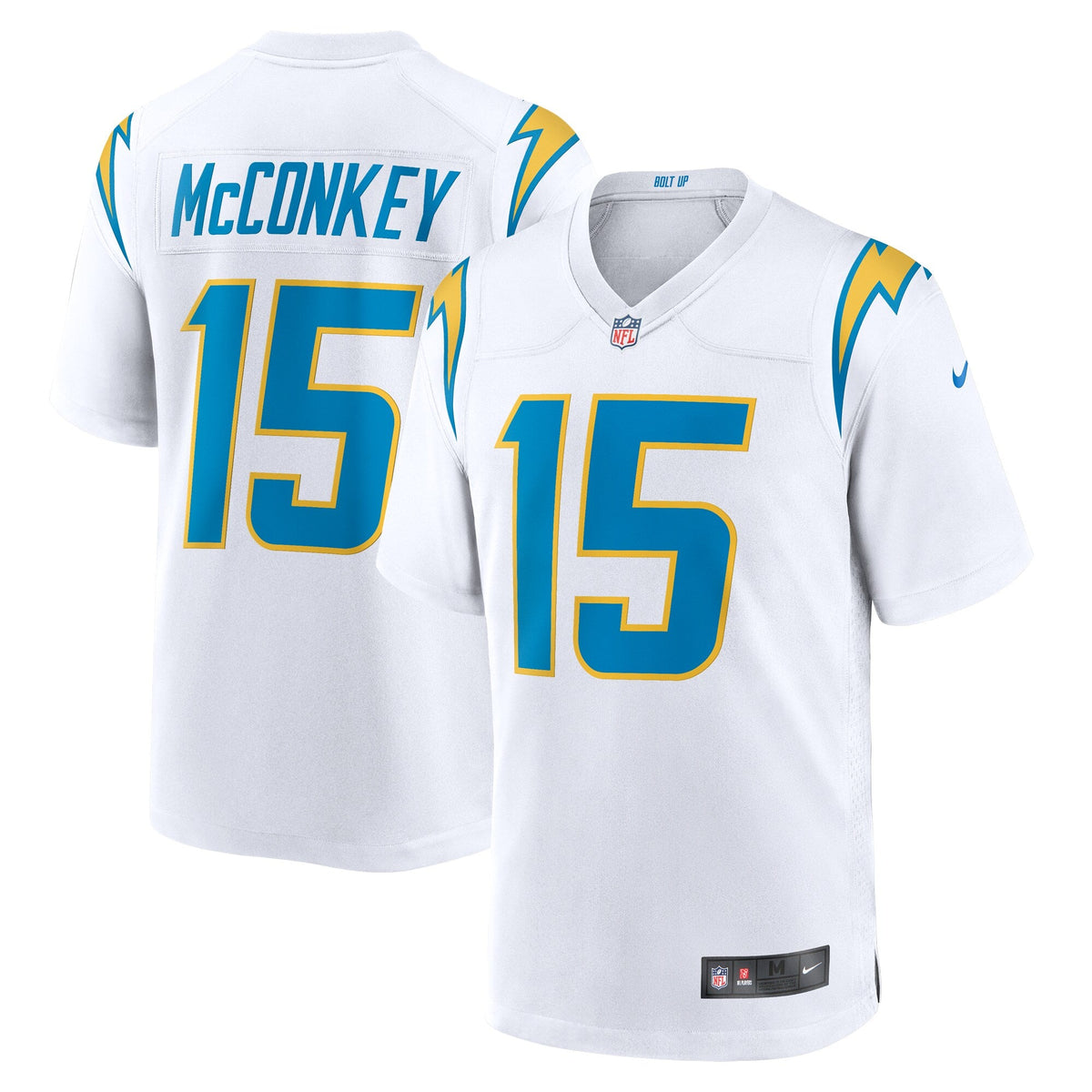 Los Angeles Chargers Ladd McConkey White Game Football Jersey