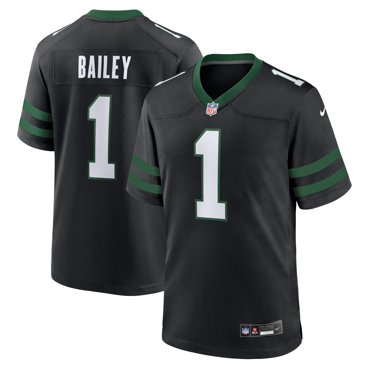 New York Jets David Bailey Legacy Black Alternate Game Player Football Jersey