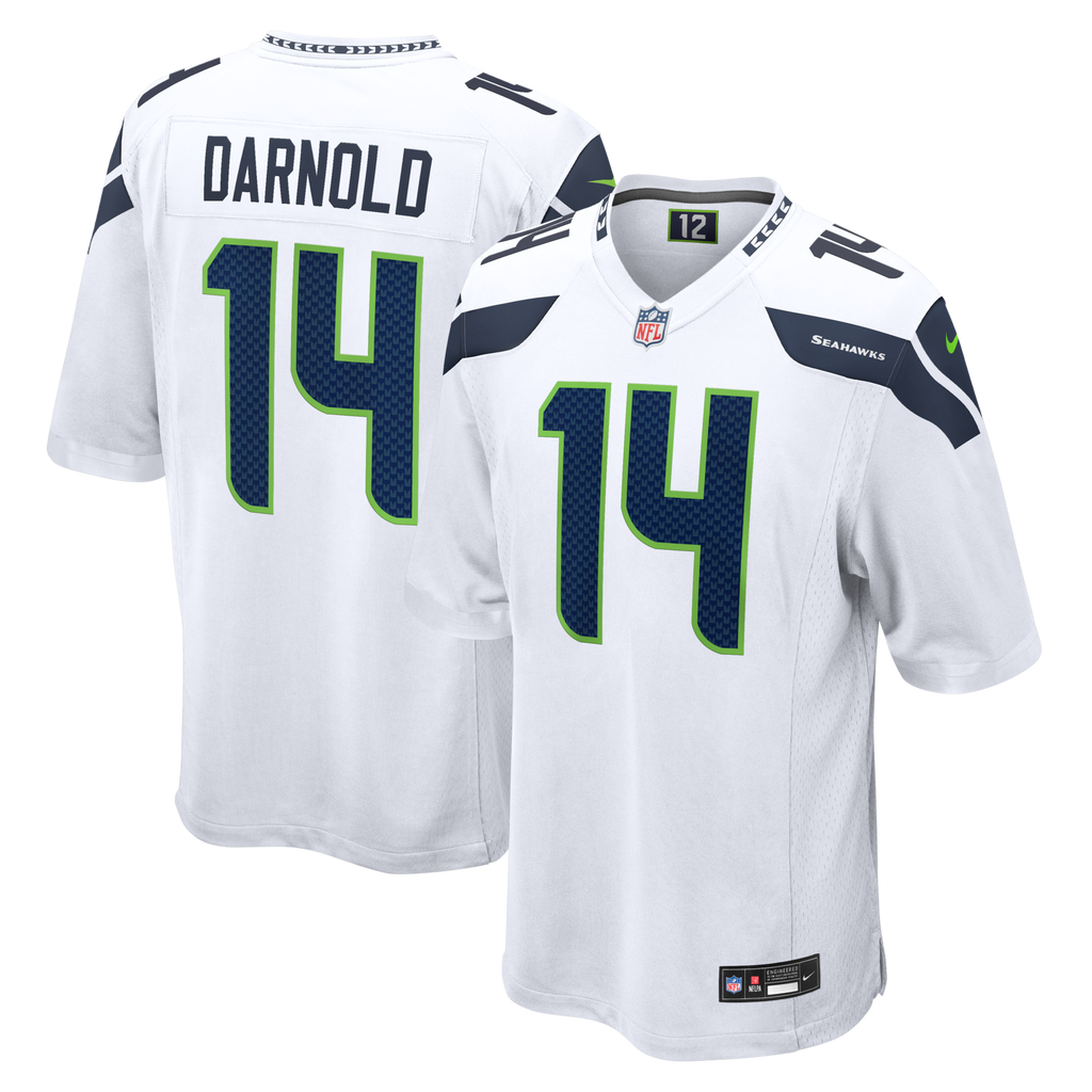 Seattle Seahawks Sam Darnold White Game Football Jersey