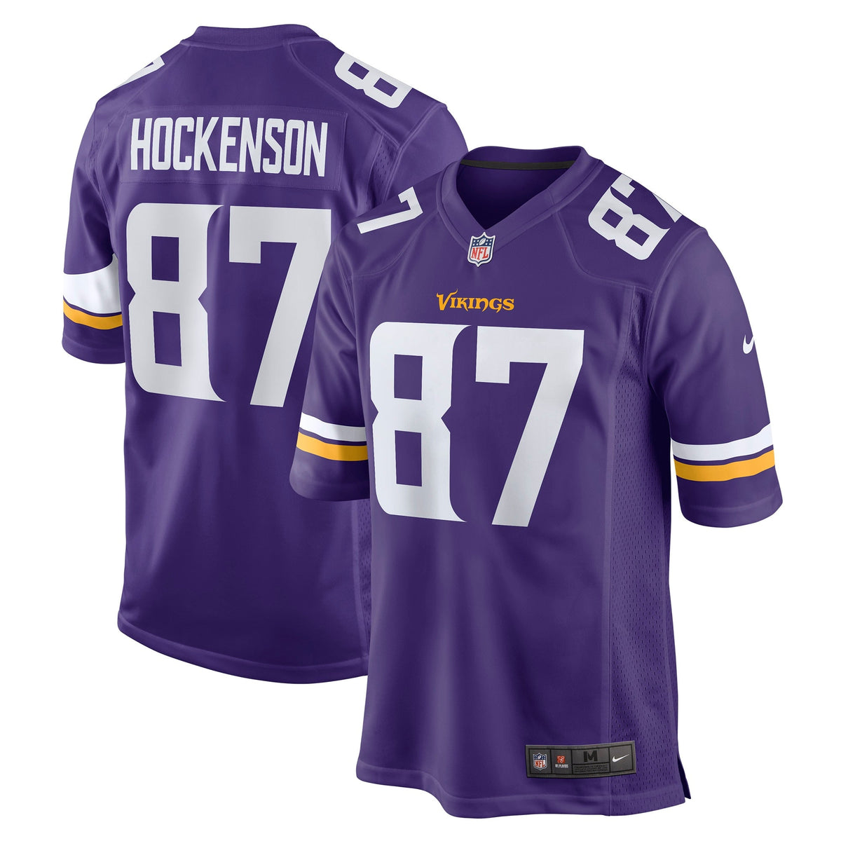 Minnesota Vikings T.J. Hockenson Purple Game Player Football Jersey