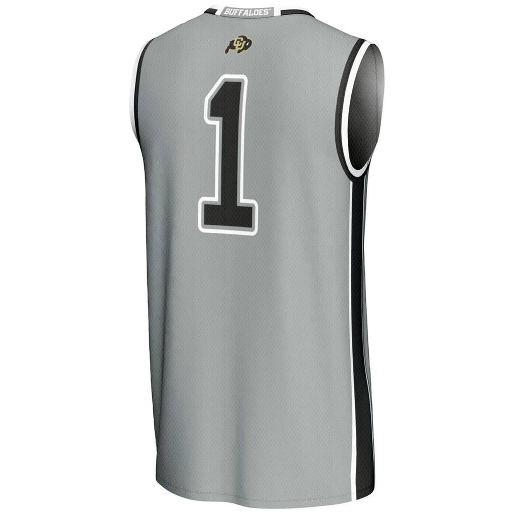 #1 Colorado Buffaloes Replica Lightweight Basketball Jersey - Gray