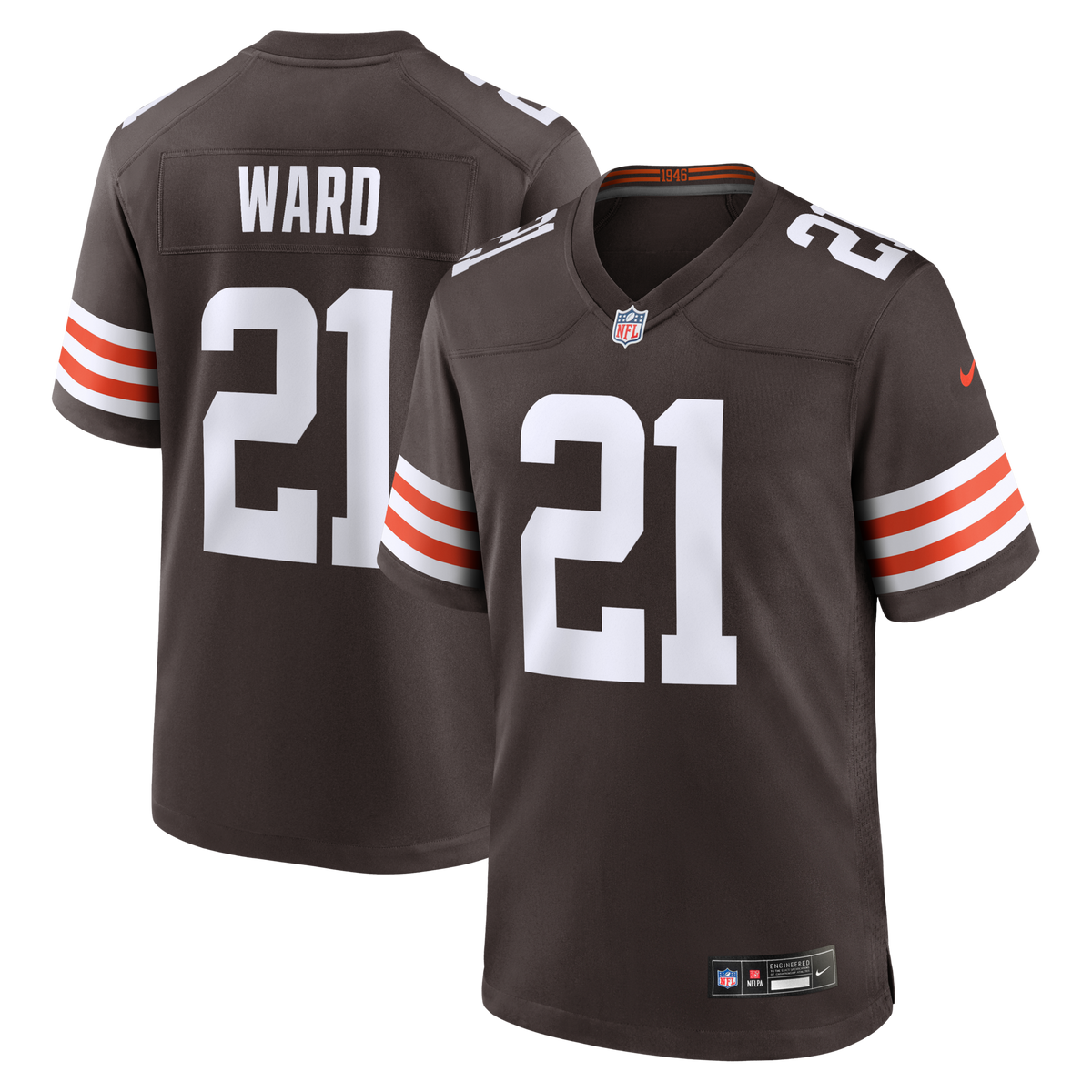 Cleveland Browns Denzel Ward Brown Player Game Football Jersey
