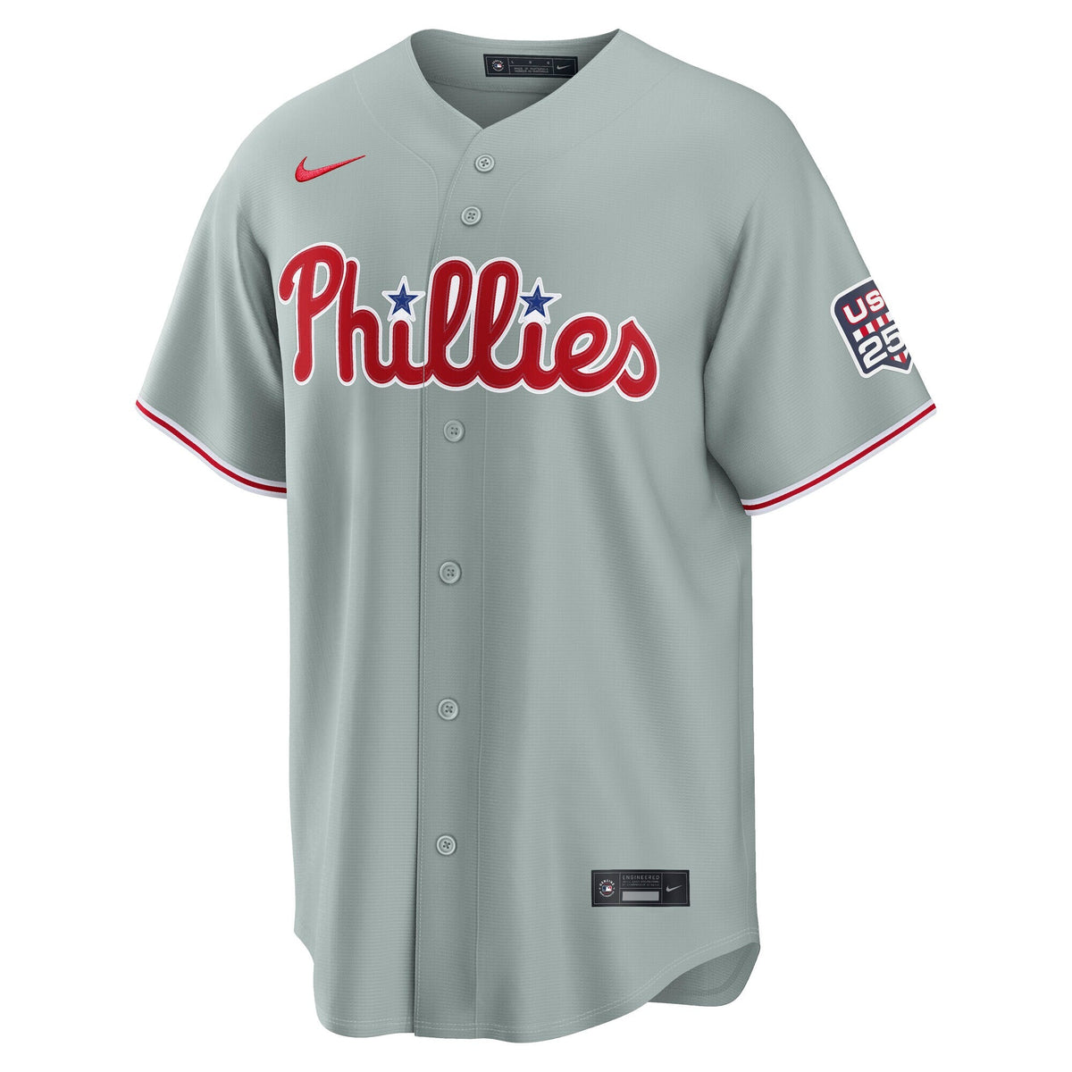 Fourth of July Philadelphia Phillies Trea Turner Gray USA 250 Stadium Baseball Jersey