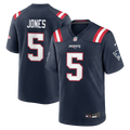 New England Patriots Dre'Mont Jones Navy Team Game Football Jersey