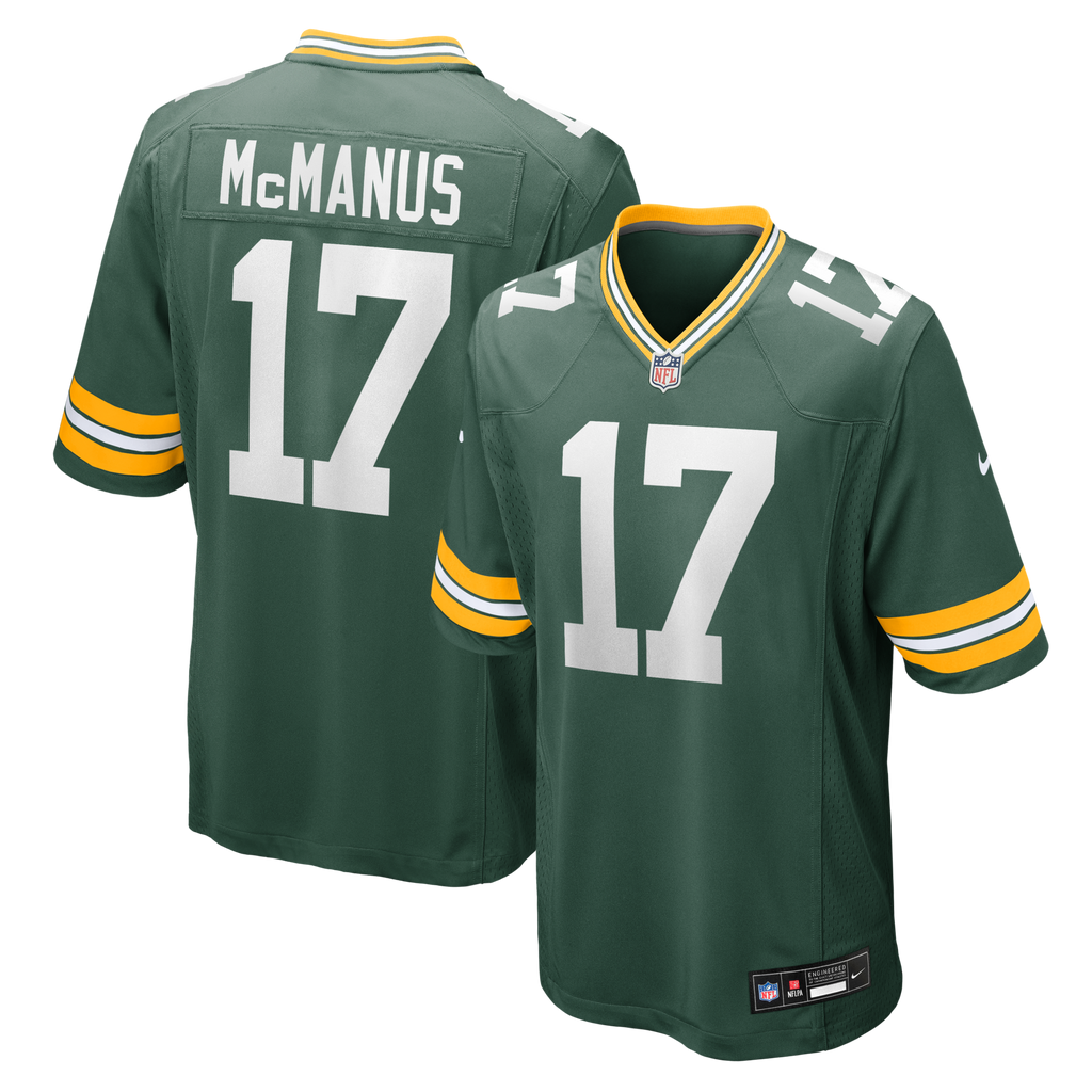 Green Bay Packers Brandon McManus Green Team Game Football Jersey