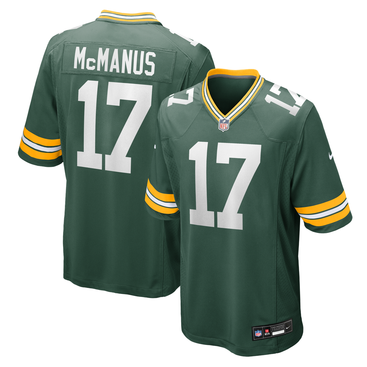 Green Bay Packers Brandon McManus Green Team Game Football Jersey
