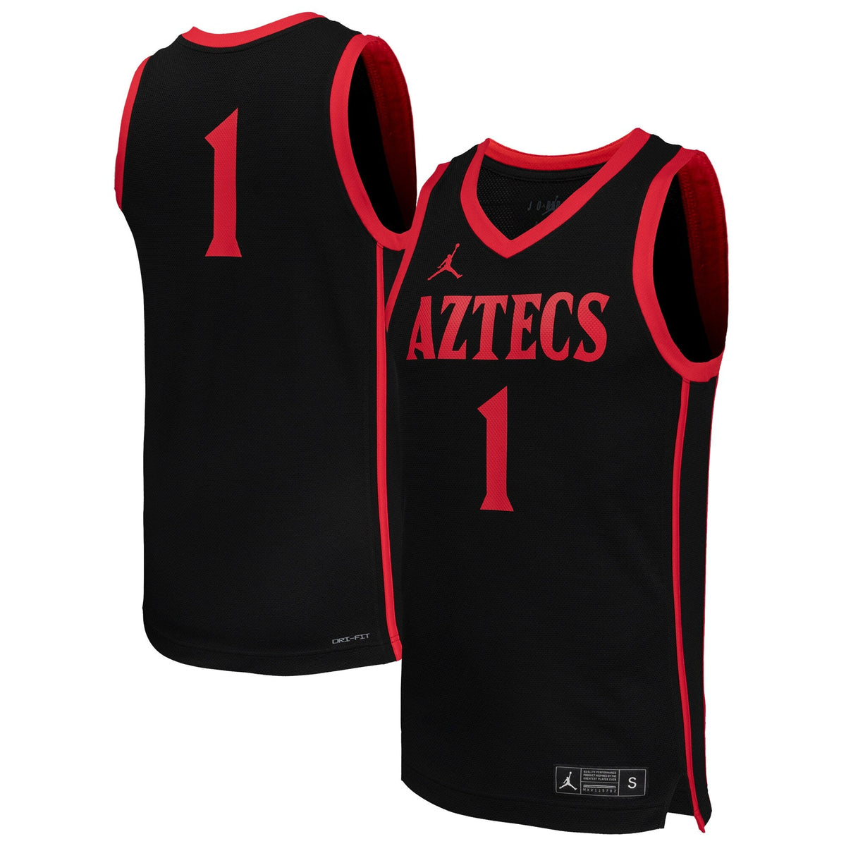 #1 Black San Diego State Aztecs Replica Basketball Jersey - Style 202319063