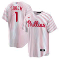 Philadelphia Phillies White #1 Groom Home Replica Baseball Jersey