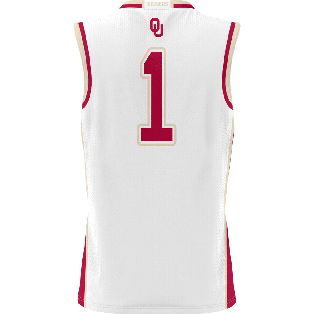 #1 Oklahoma Sooners Lightweight Basketball Jersey - White