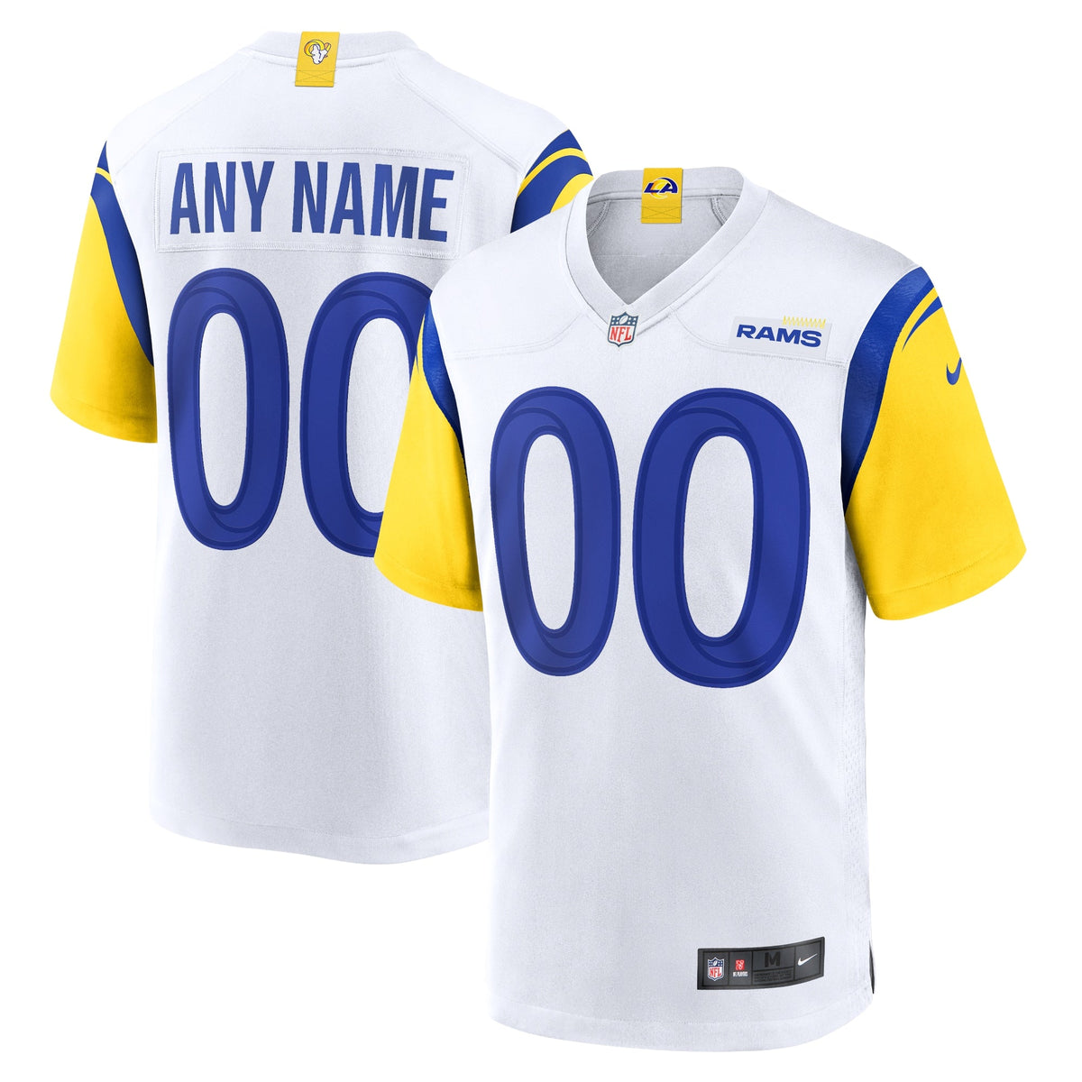 Los Angeles Rams White Alternate Custom Football Jersey