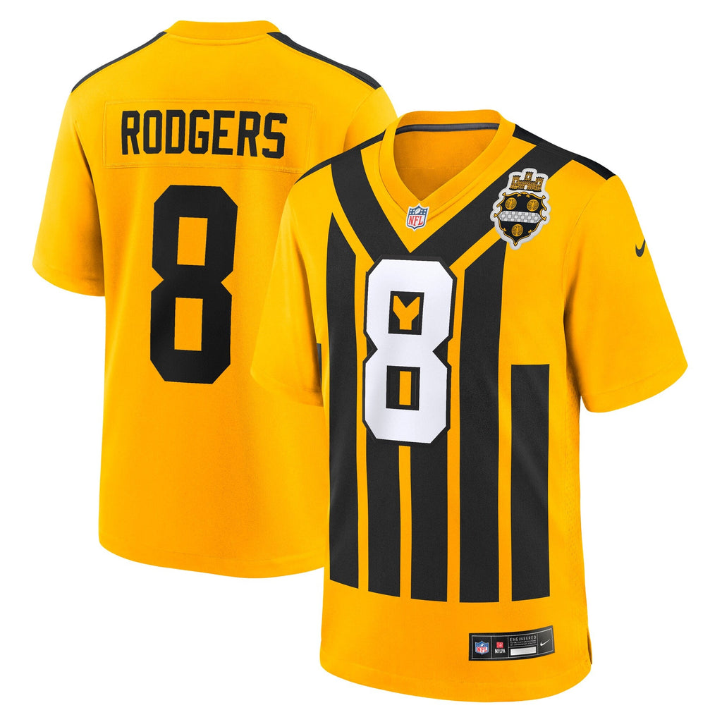 Pittsburgh Steelers Aaron Rodgers Gold Alternate 1933 Throwback Game Football Jersey