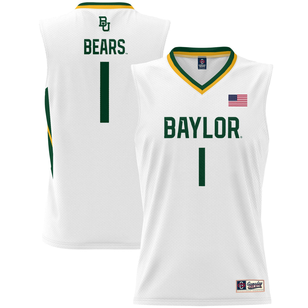 #1 Baylor Bears Lightweight Basketball Jersey - White
