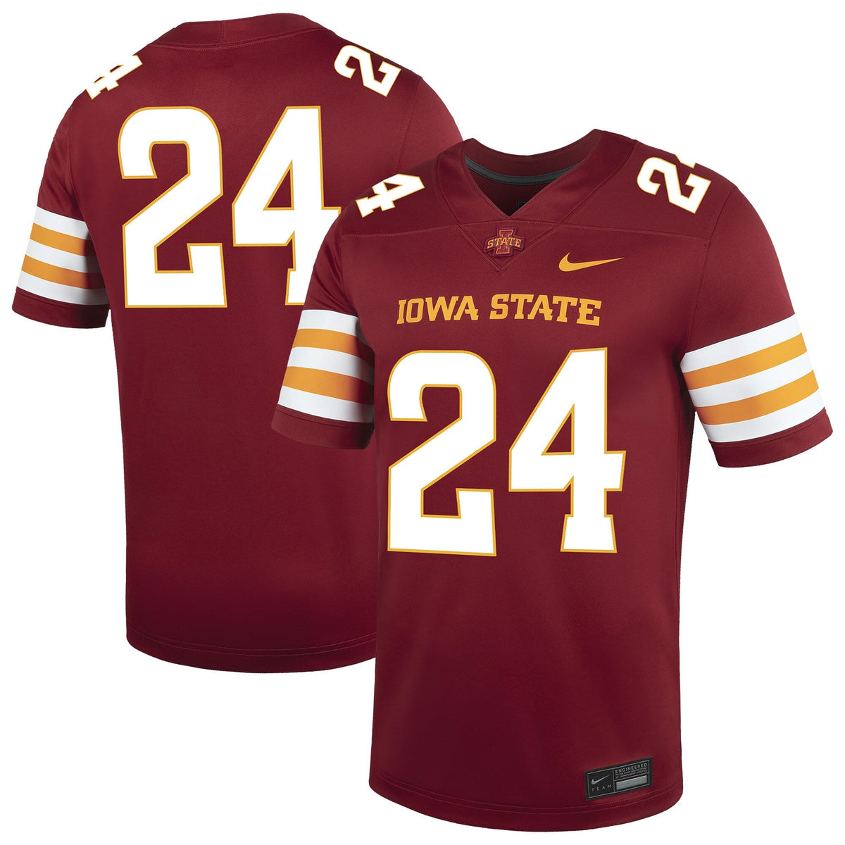 #24 Cardinal Iowa State Cyclones Game Football Jersey