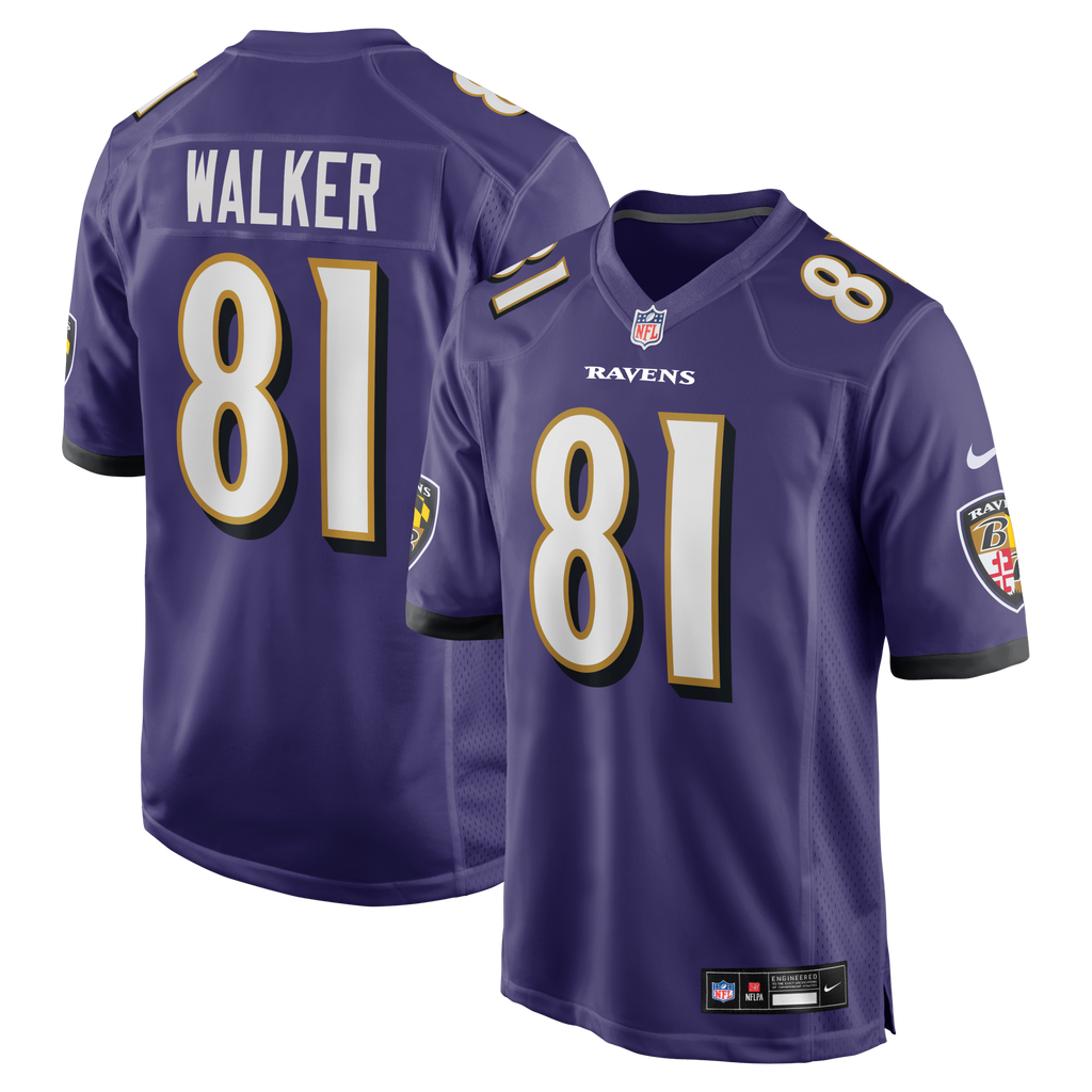 Baltimore Ravens Devontez Walker Purple Team Game Football Jersey