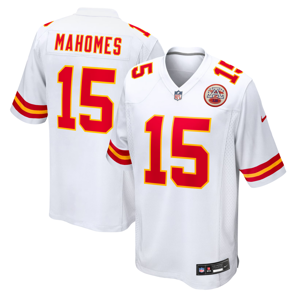 Kansas City Chiefs Patrick Mahomes White Game Football Jersey