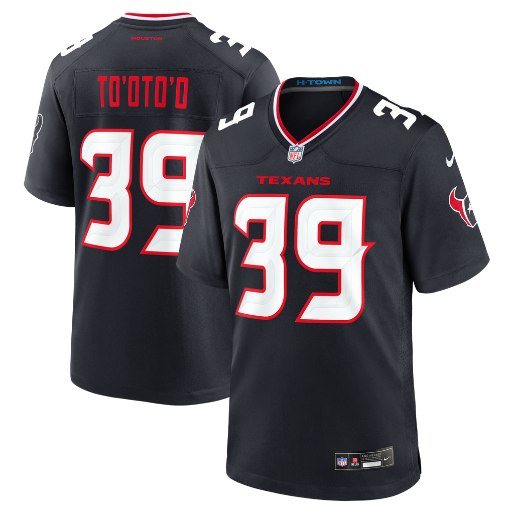 Houston Texans Henry To'oto'o Navy Team Game Football Jersey