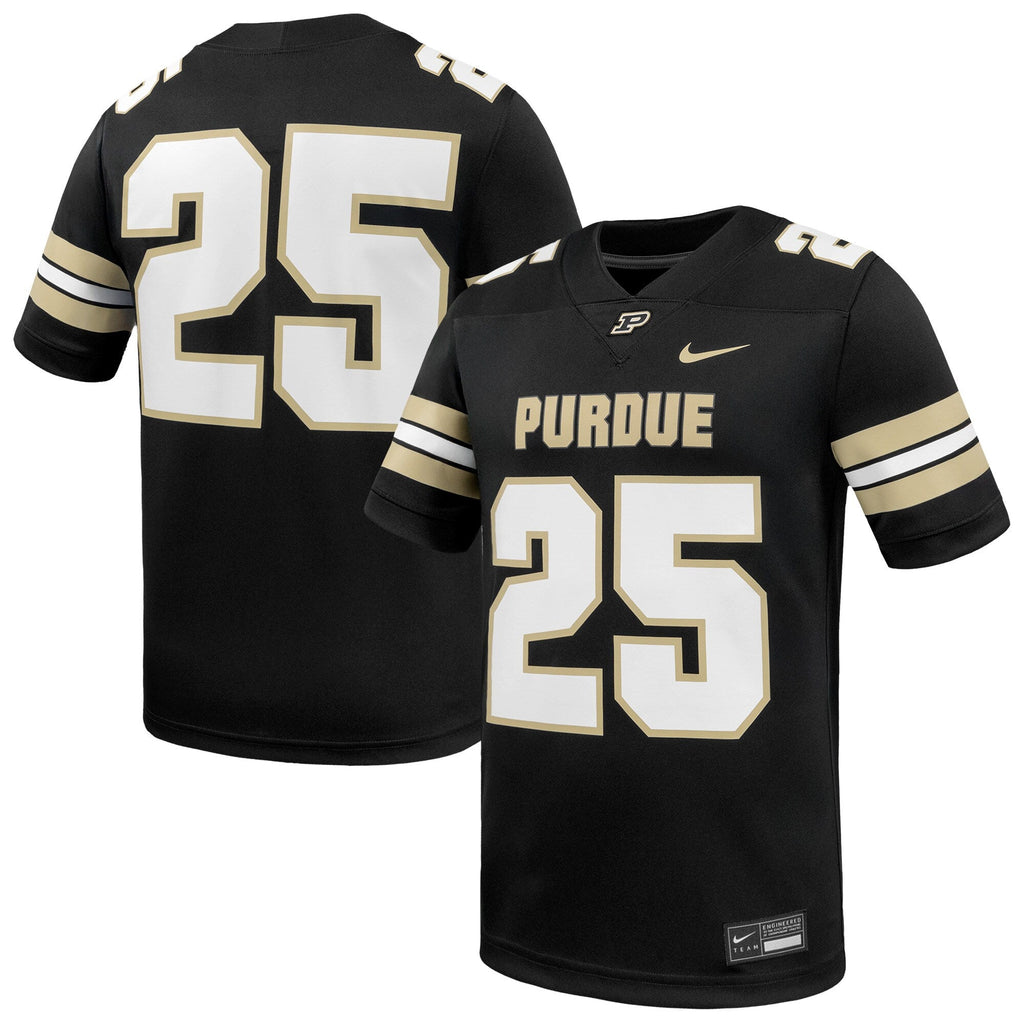 #25 Black Purdue Boilermakers Game Football Jersey