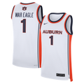 White Auburn Tigers #1 Home War Eagle Replica Basketball Jersey