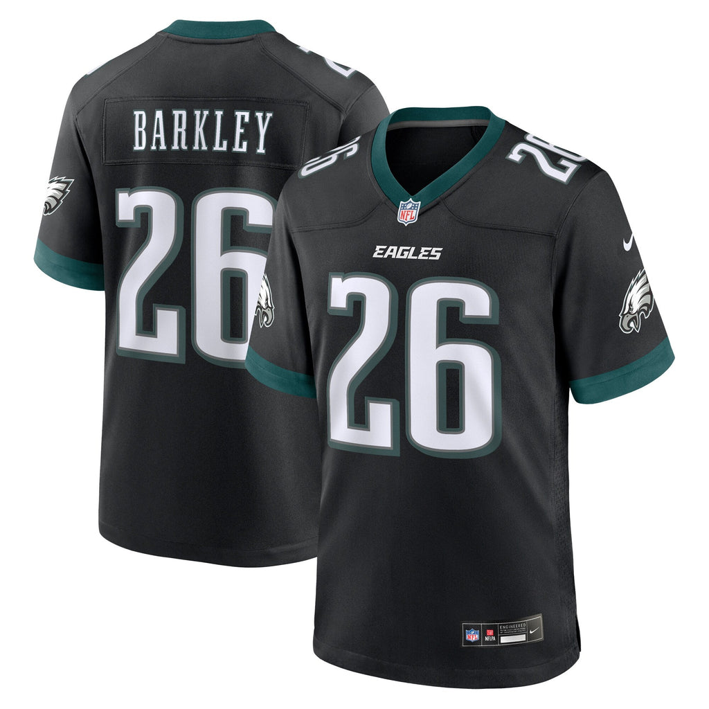 Philadelphia Eagles Saquon Barkley Black Alternate Game Football Jersey