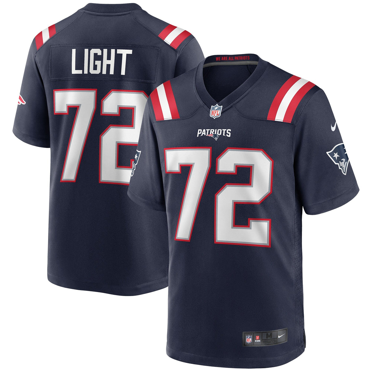 New England Patriots Matt Light Navy Game Retired Player Football Jersey