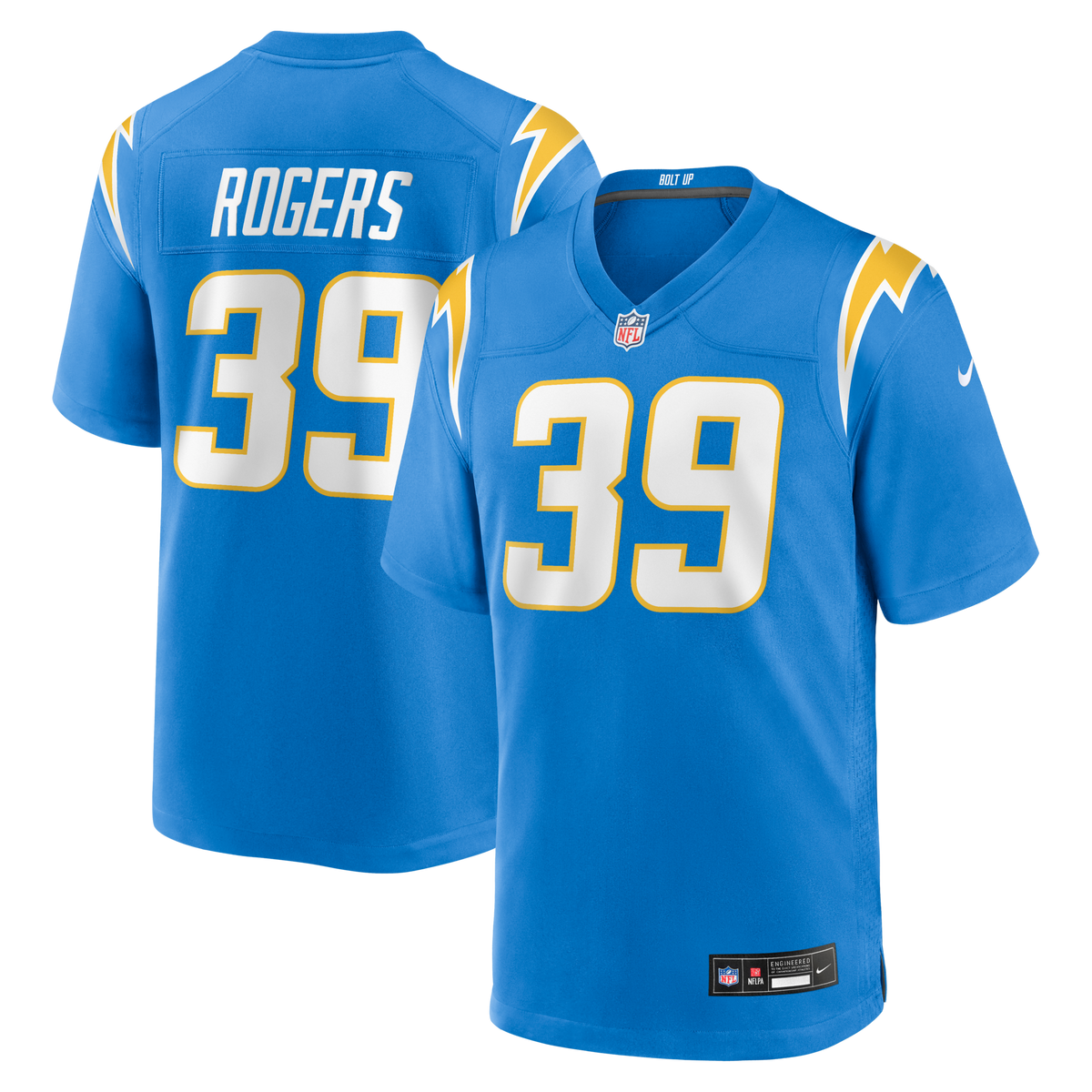 Los Angeles Chargers Eric Rogers Powder Blue Team Game Football Jersey
