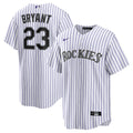 Colorado Rockies Kris Bryant White/Purple Replica Player Baseball Jersey
