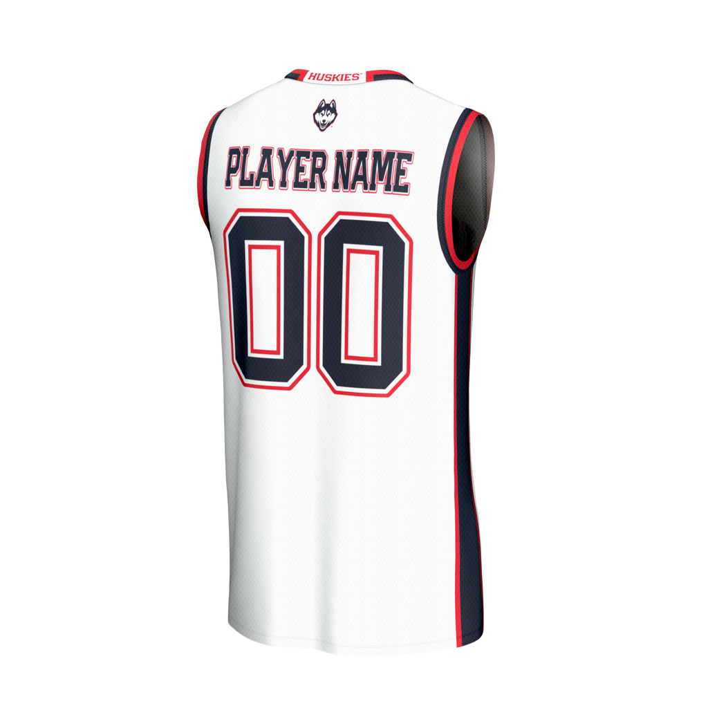 UConn Huskies Lightweight Collegiate Basketball NIL Pick-A-Player Fashion Jersey - White