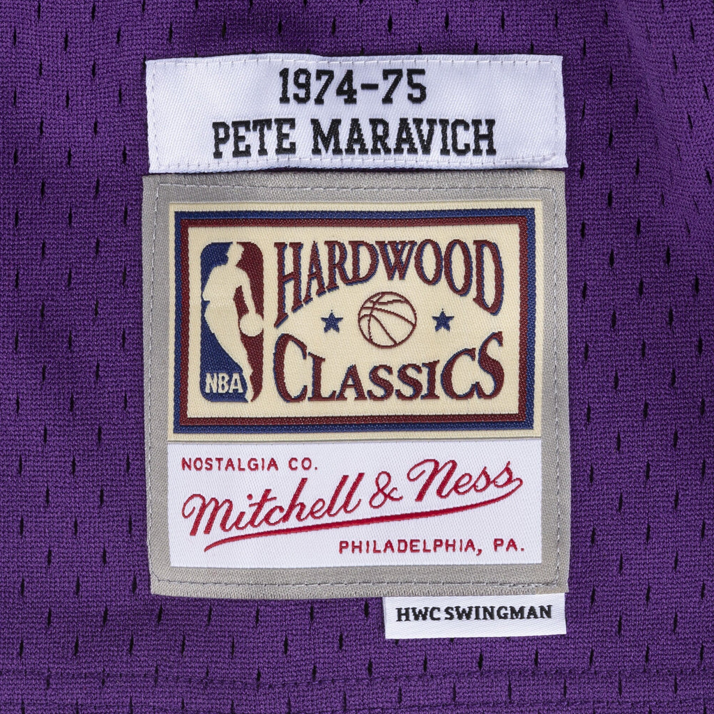 New Orleans Jazz Pete Maravich 1974 Swingman Road Jersey - Purple