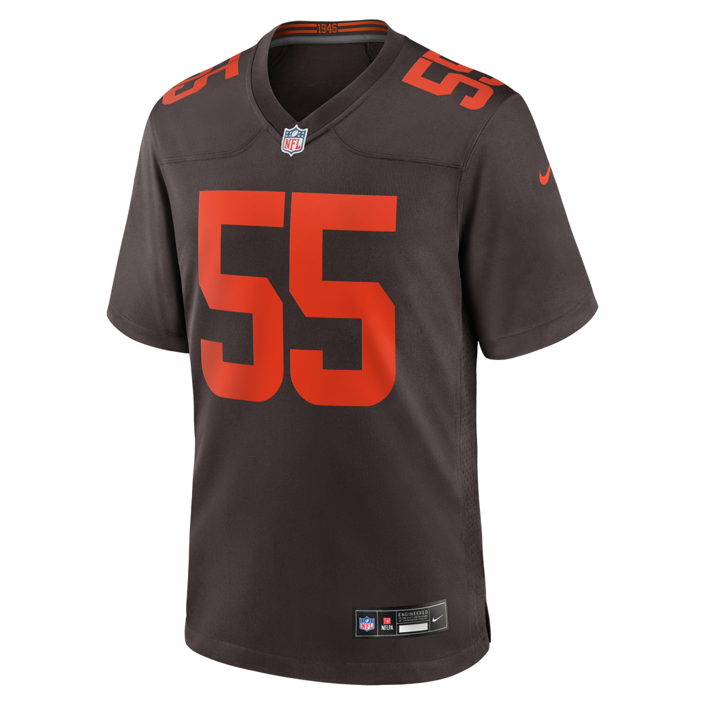 Cleveland Browns Spencer Fano Brown 2026 NFL Draft First Round Pick No. 9 Alpha Dawg Alternate Game Football Jersey