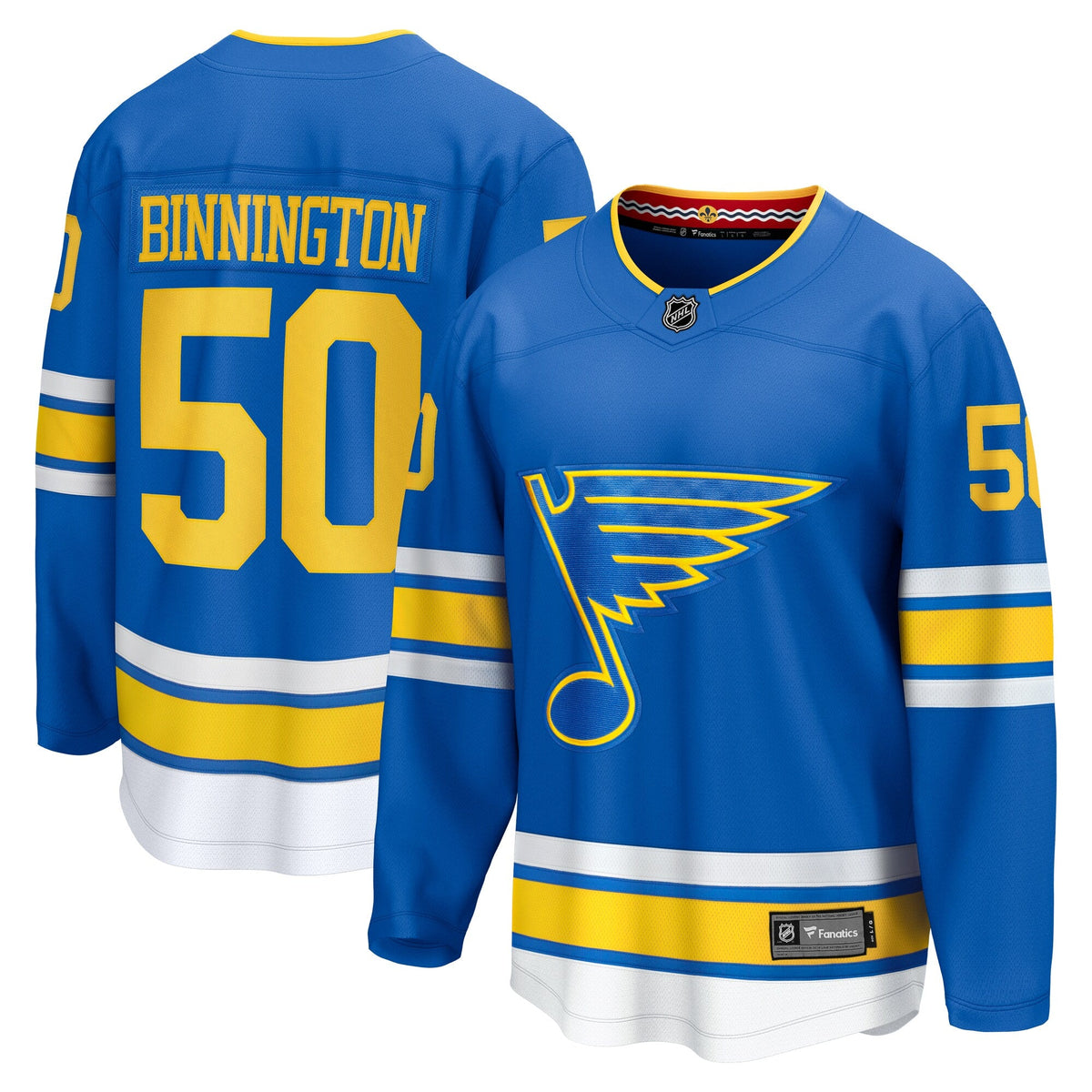 St. Louis Blues Jordan Binnington Blue Home Breakaway Player Hockey Jersey