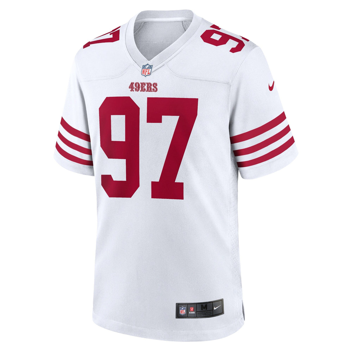 San Francisco 49ers Nick Bosa White Team Game Football Jersey