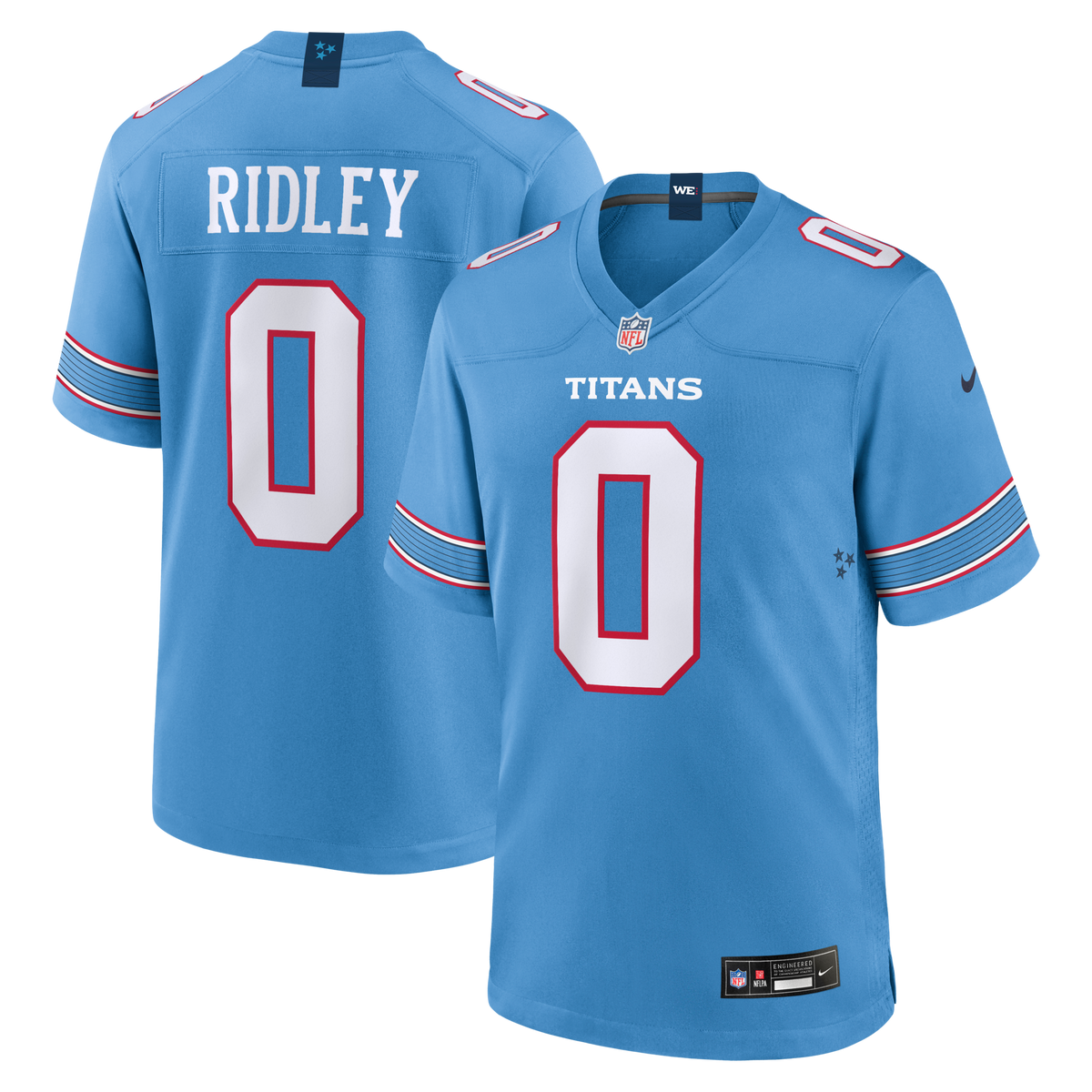 Tennessee Titans Calvin Ridley Light Blue Game Football Jersey