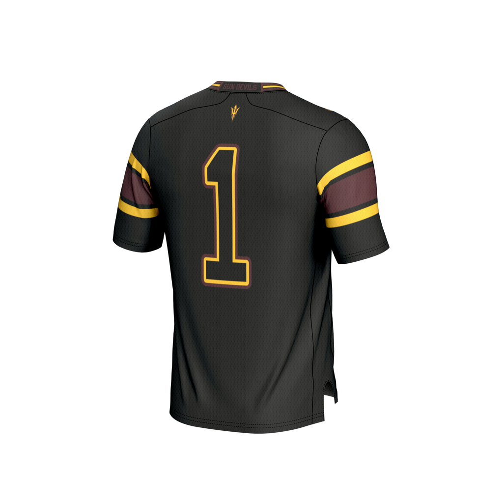 Black #1 Arizona State Sun Devils Lightweight Collegiate Football Fashion Jersey