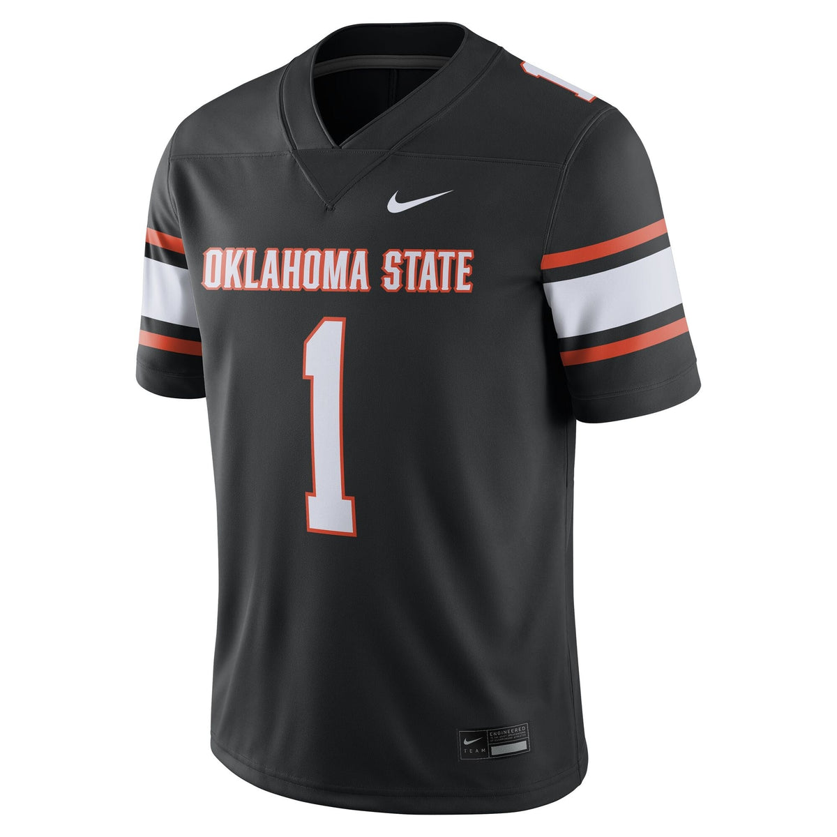 #1 Black Oklahoma State Cowboys Game Jersey