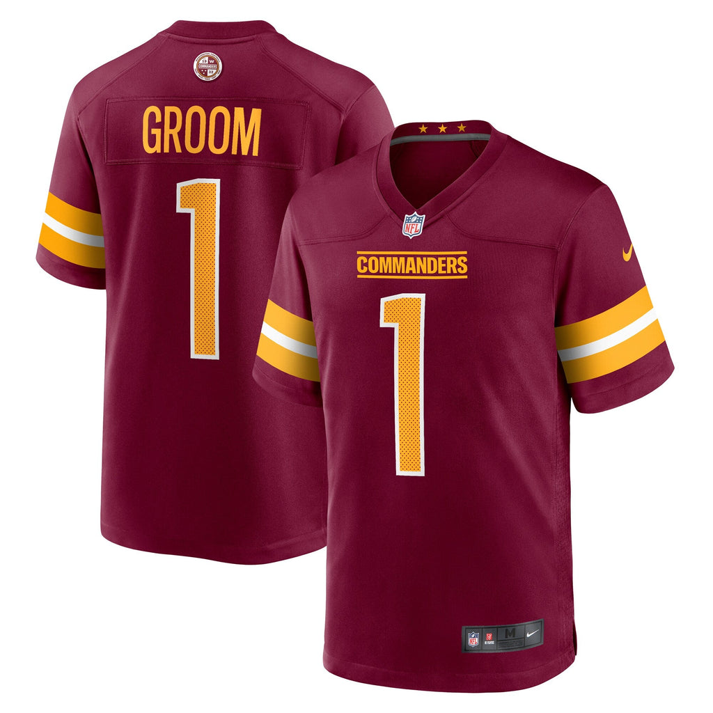 Washington Commanders Number 1 Groom Burgundy Game Football Jersey