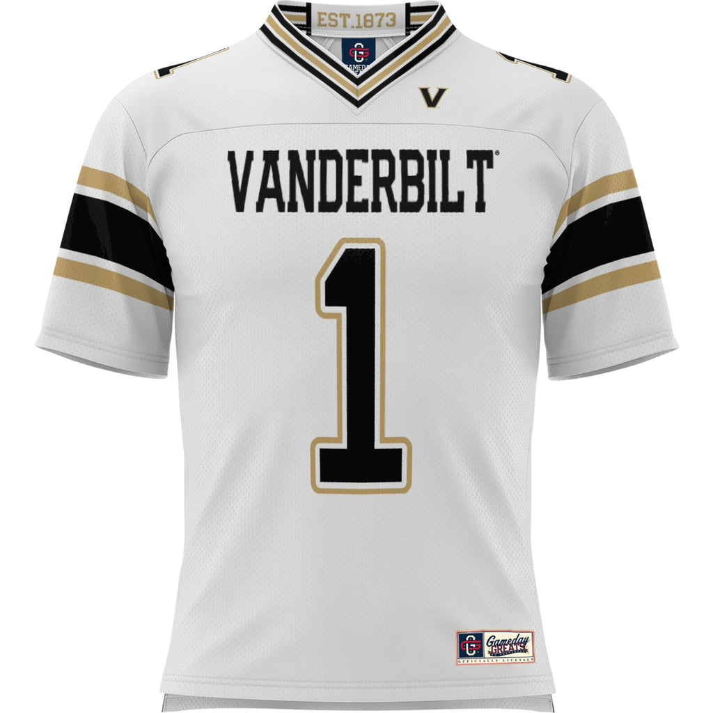 #1 Vanderbilt Commodores Football Jersey - White