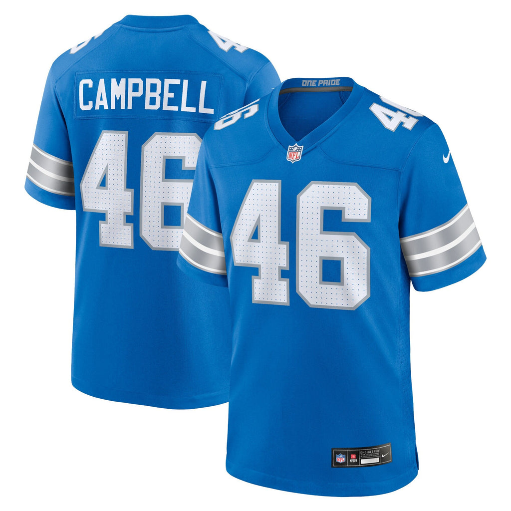 Detroit Lions Jack Campbell Blue Game Football Jersey