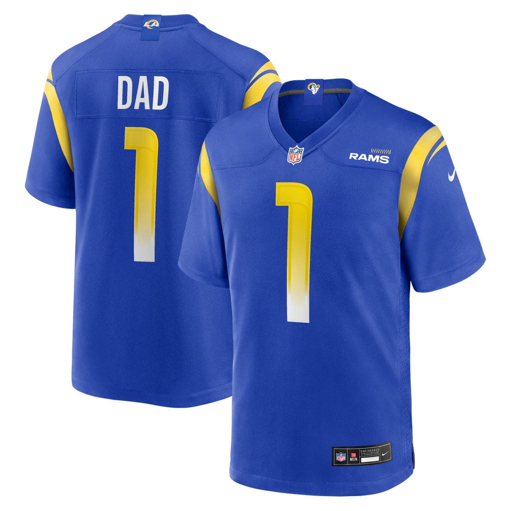 Los Angeles Rams Number 1 Dad Royal Game Football Jersey
