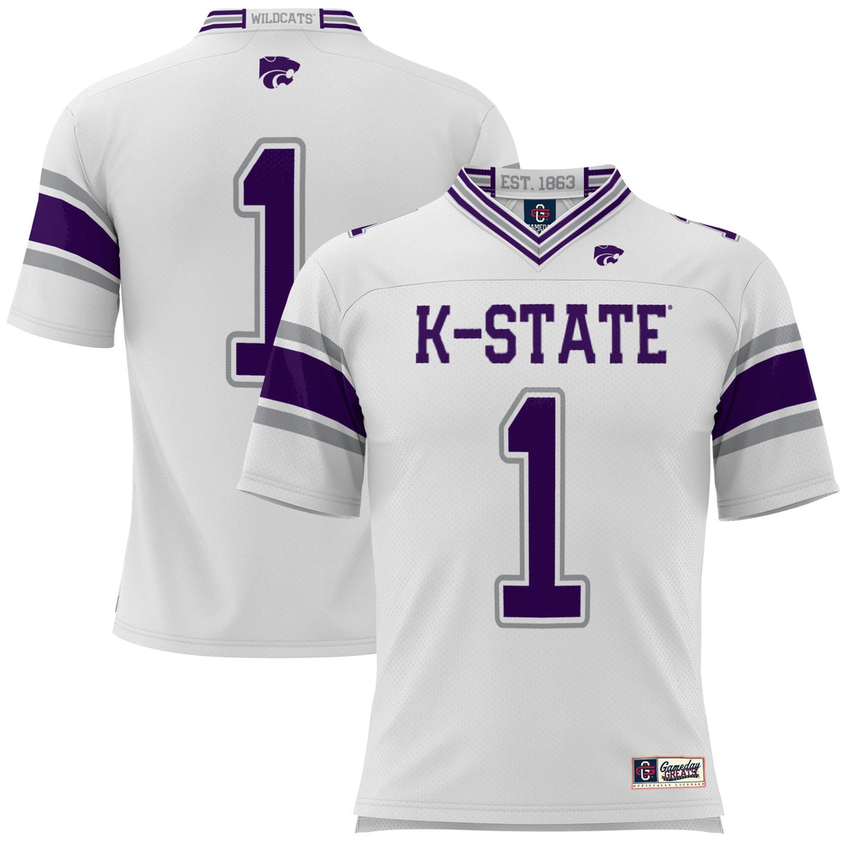 #1 Kansas State Wildcats Football Jersey - White