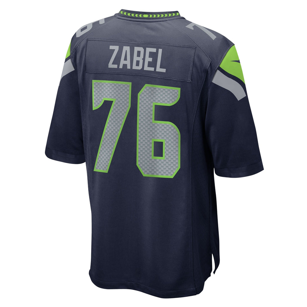 Seattle Seahawks Grey Zabel College Navy Team Game Football Jersey